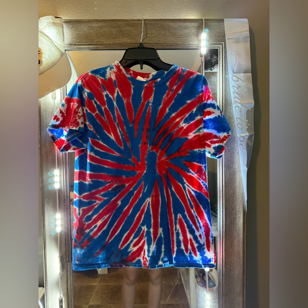 Red and Blue Tie-Dye T-Shirt